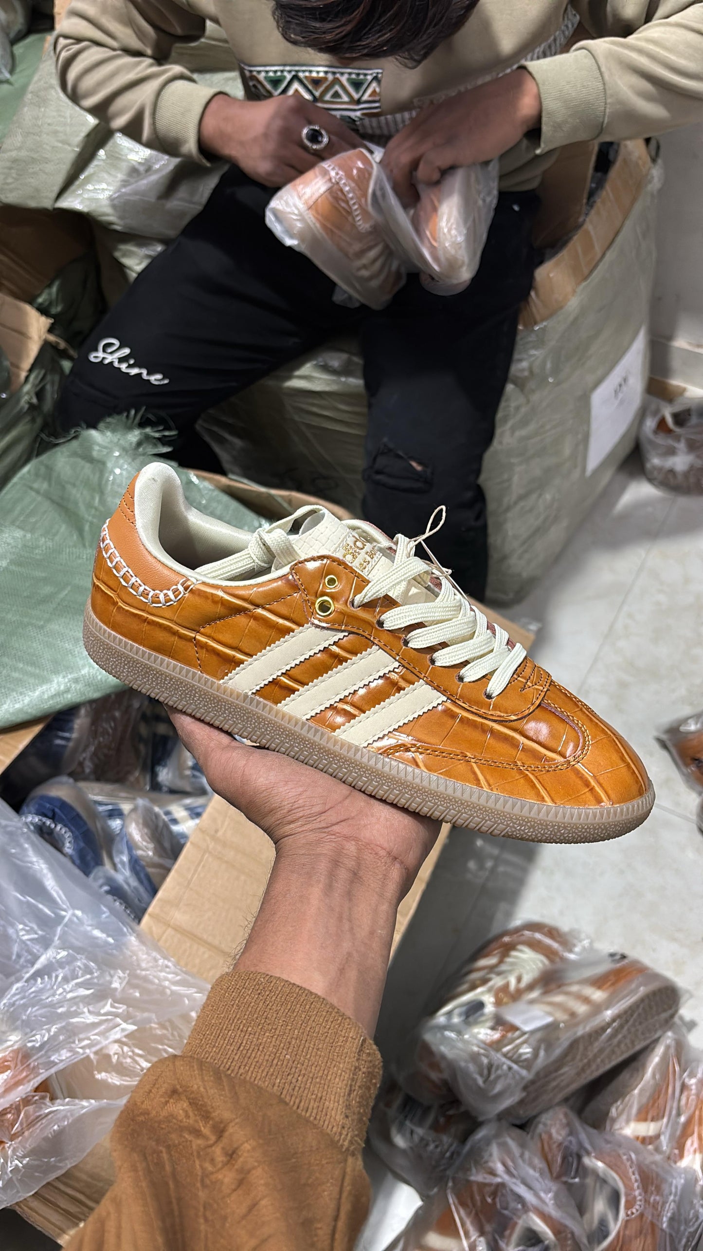 ADIDAS SAMBA X WALES BONNER CROC BROWN