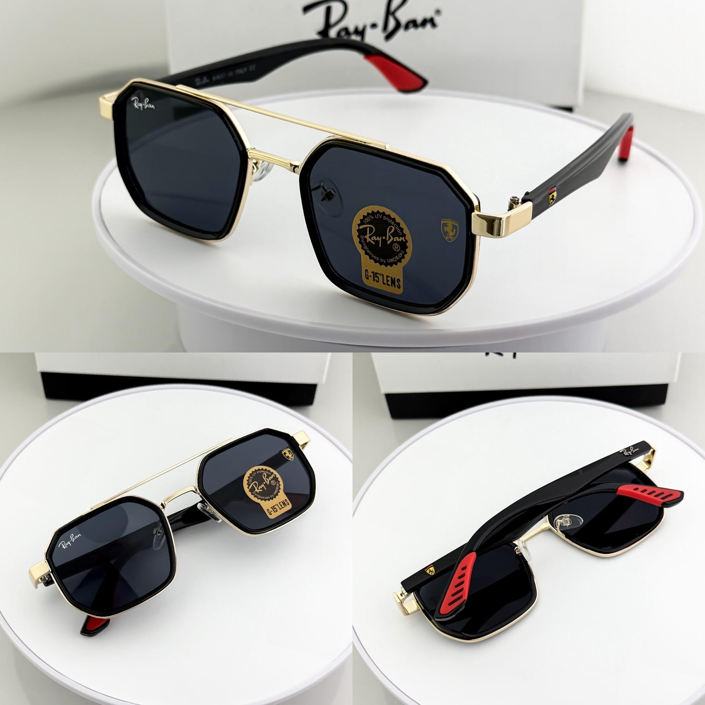 RAYBAN GLOD BLACK SUNGLASSES