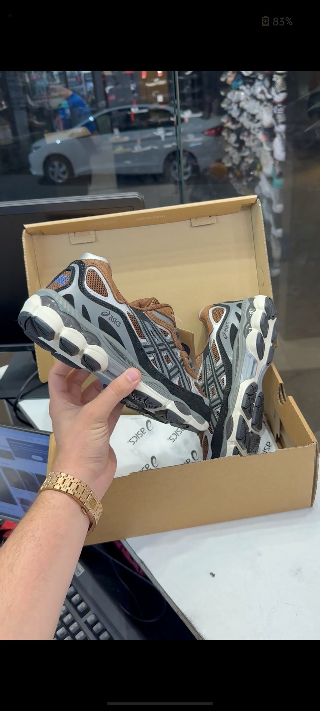 ASICS GEL NYC REDDISH BROWN BLACK