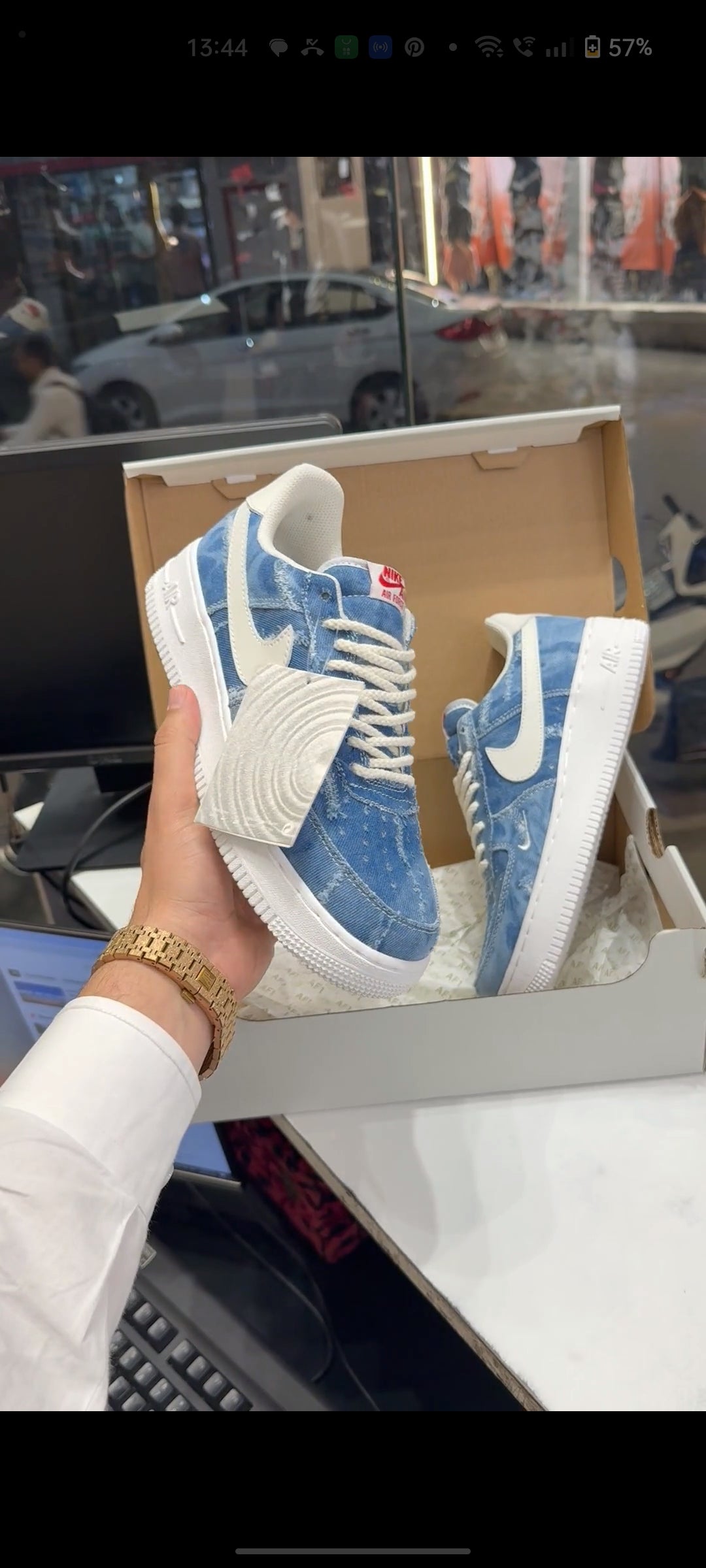 NIKE AIRFORCE 1 DENIM BLUE