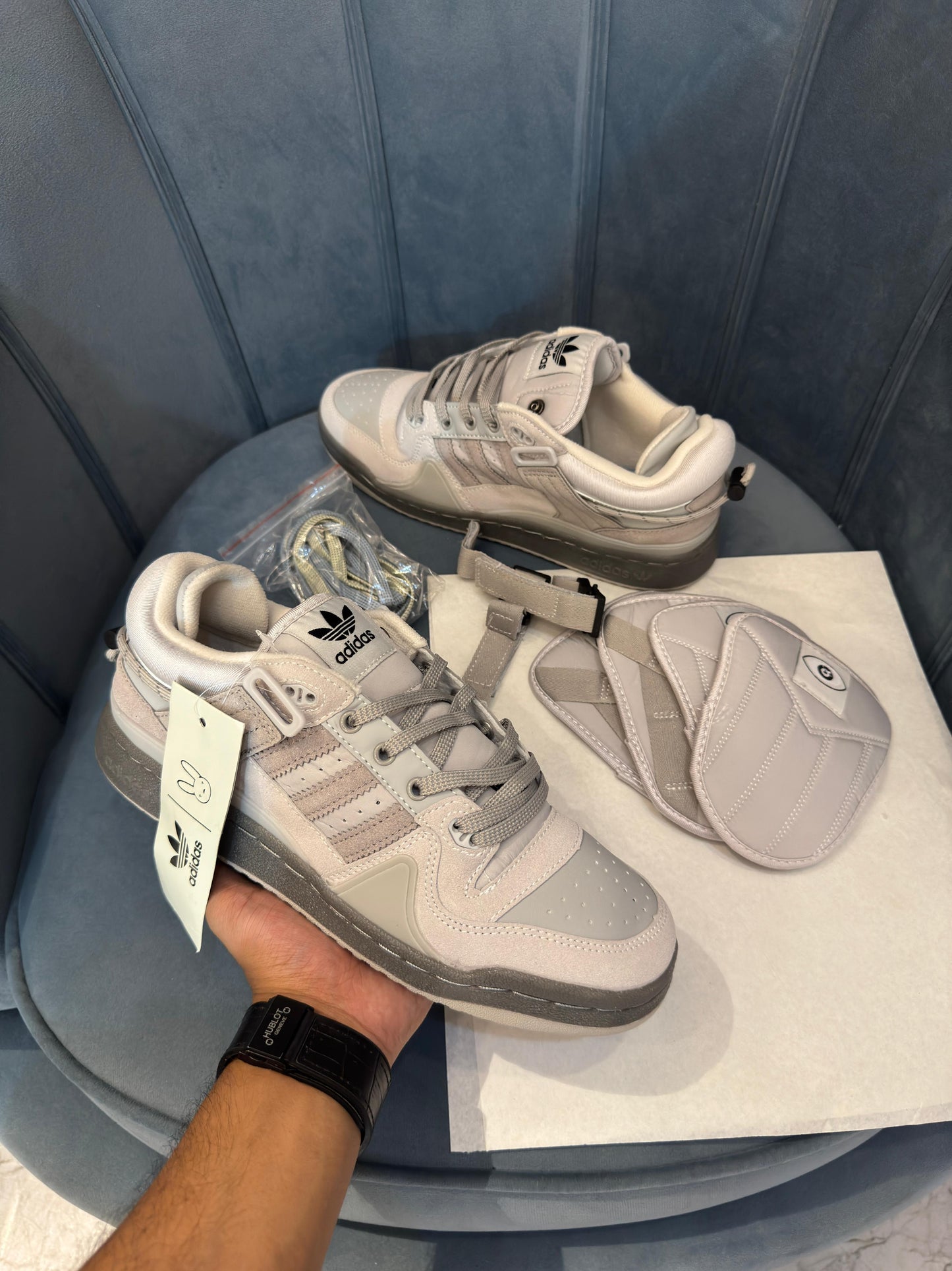 ADIDAS BAD BUNNY FORUM BUCKLE LOW GREY