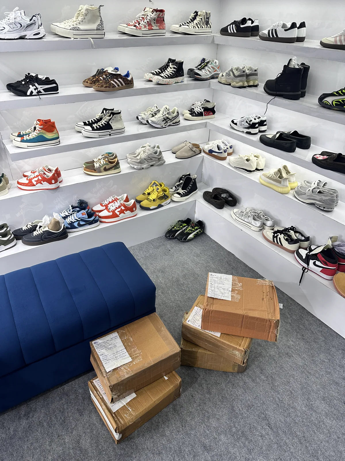 Footwear displayed inside the Brandadox store