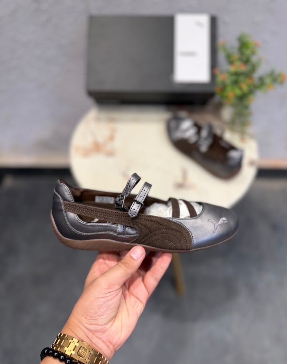 PUMA SPEED CAT BALLET BROWN SILVER