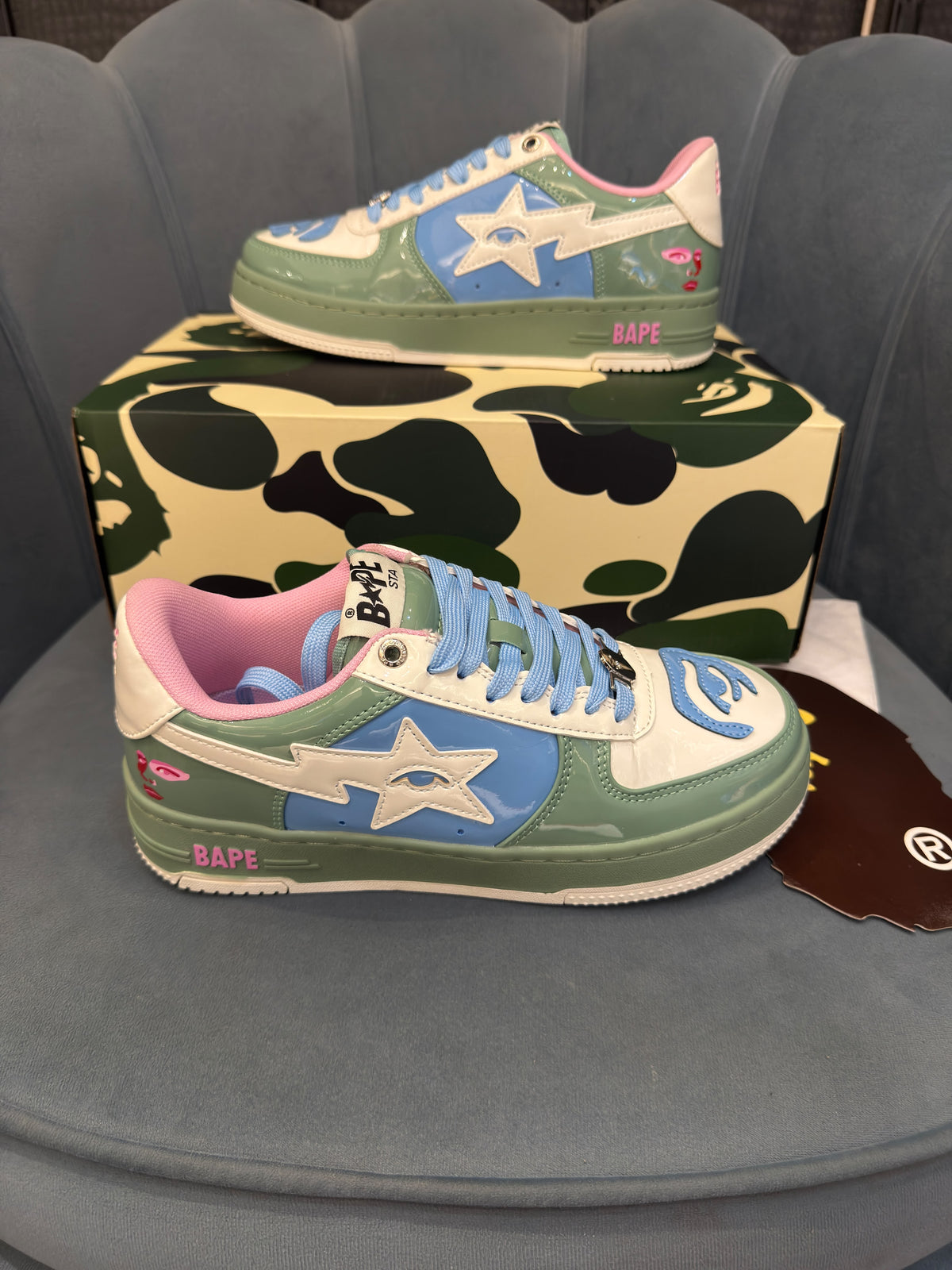 A BATHING APE BAPE STA OS GREEN BLUE