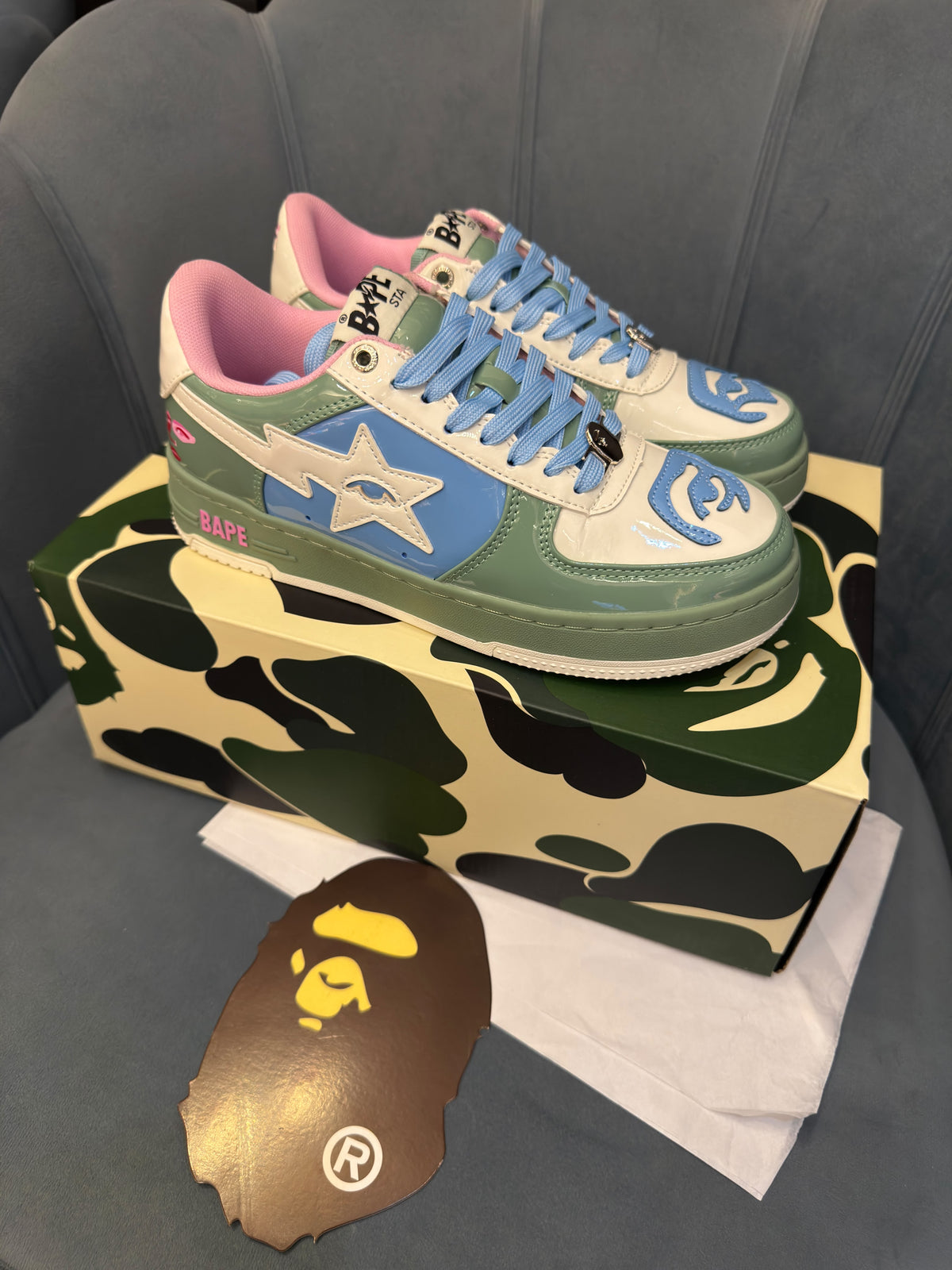 A BATHING APE BAPE STA OS GREEN BLUE