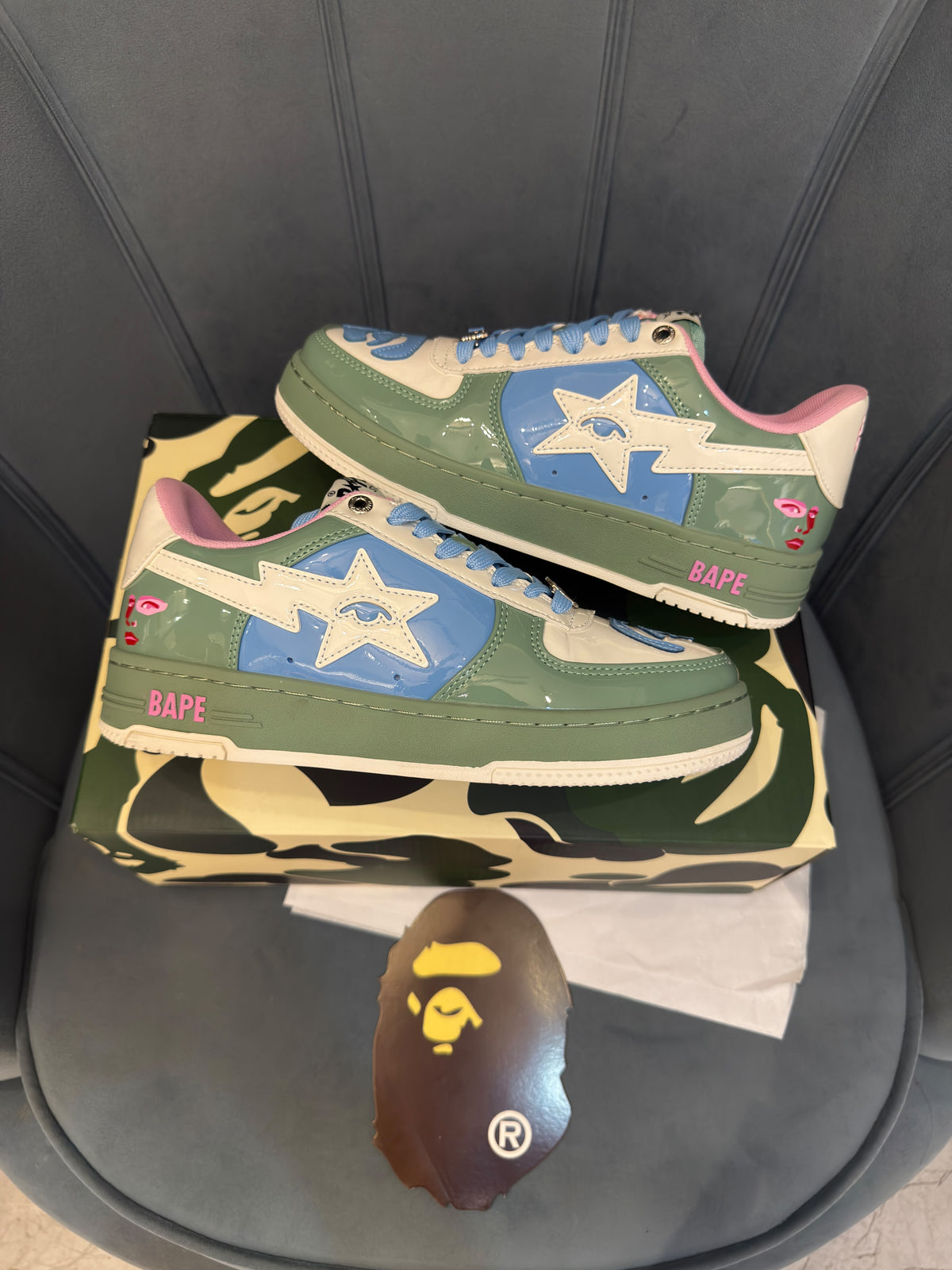 A BATHING APE BAPE STA OS GREEN BLUE