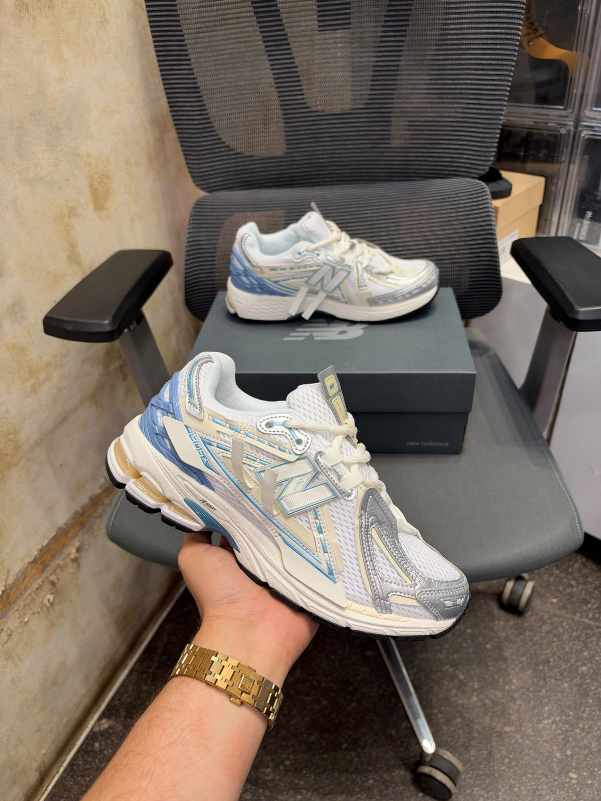 NEW BALANCE 1906A SEA SALT WHITE METALLIC BLUE