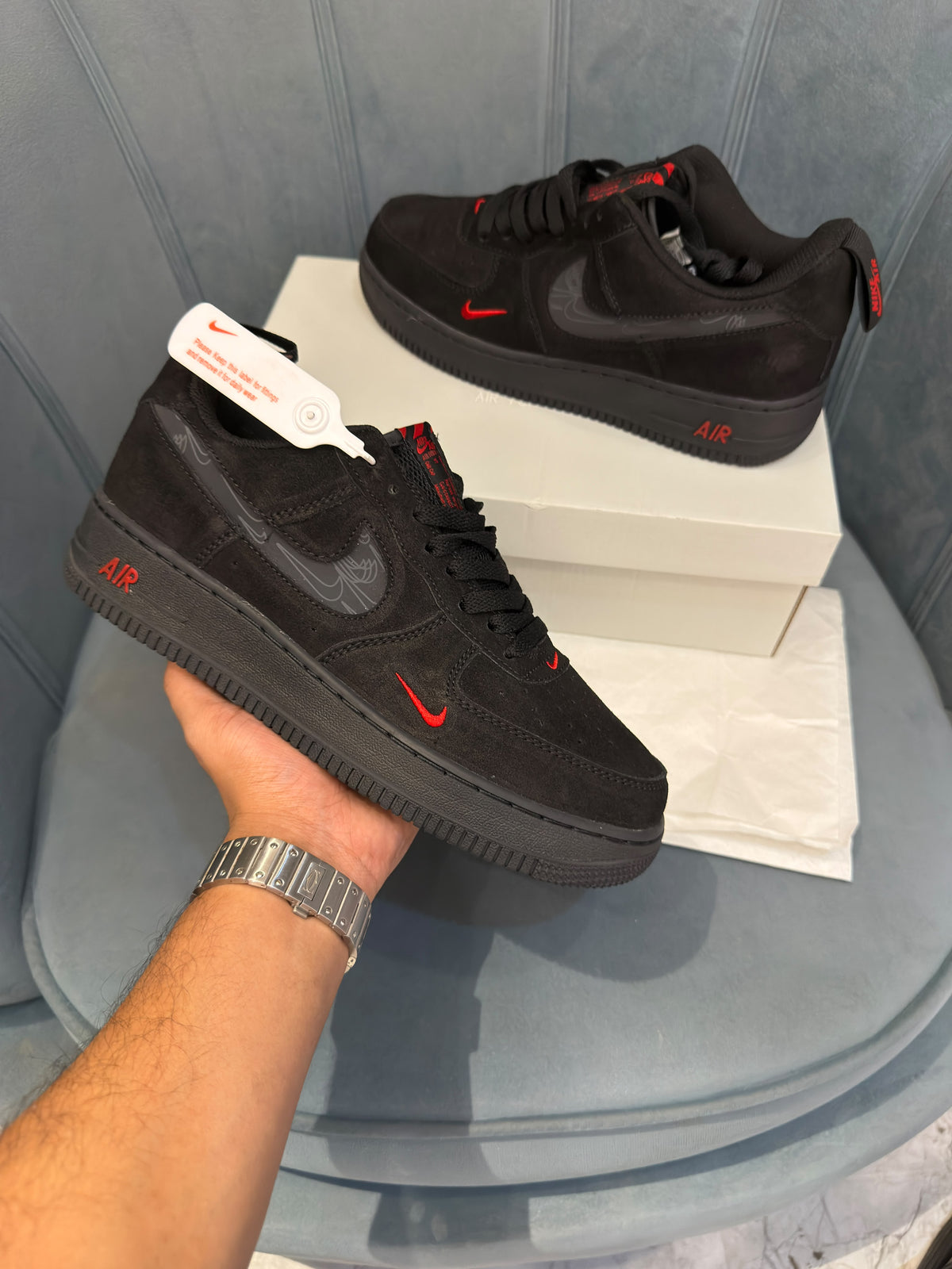 NIKE AIRFORCE  COOL GREY REFLECTIVE