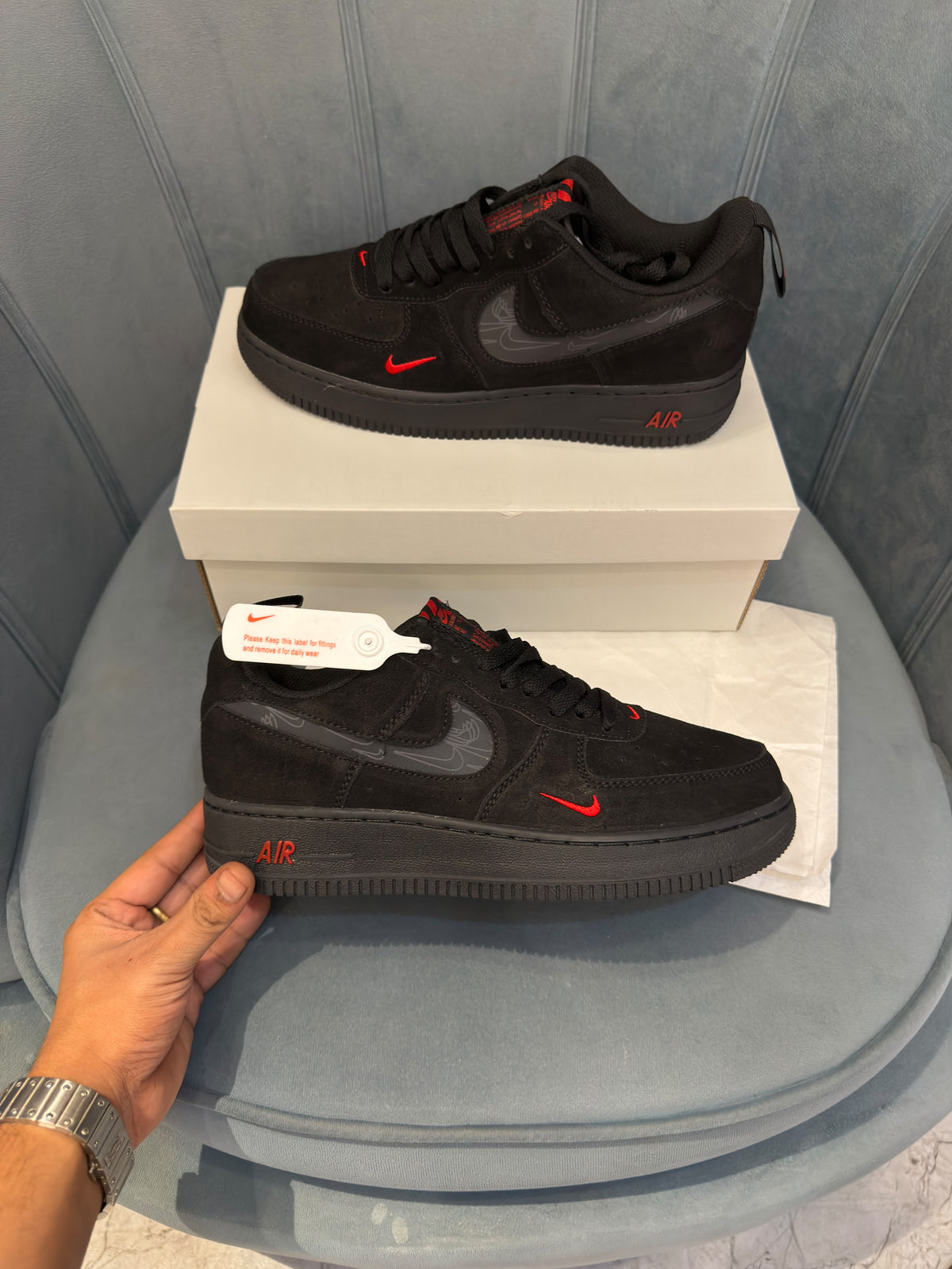 NIKE AIRFORCE  COOL GREY REFLECTIVE