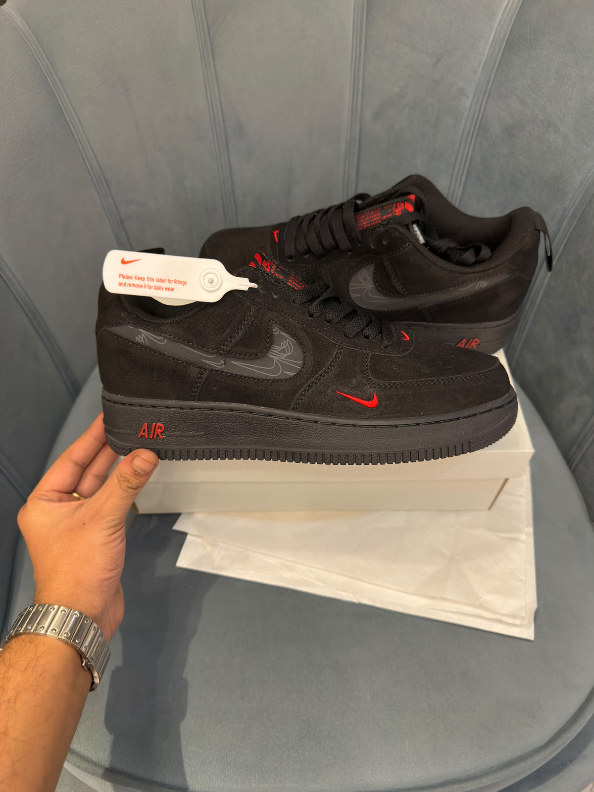 NIKE AIRFORCE  COOL GREY REFLECTIVE