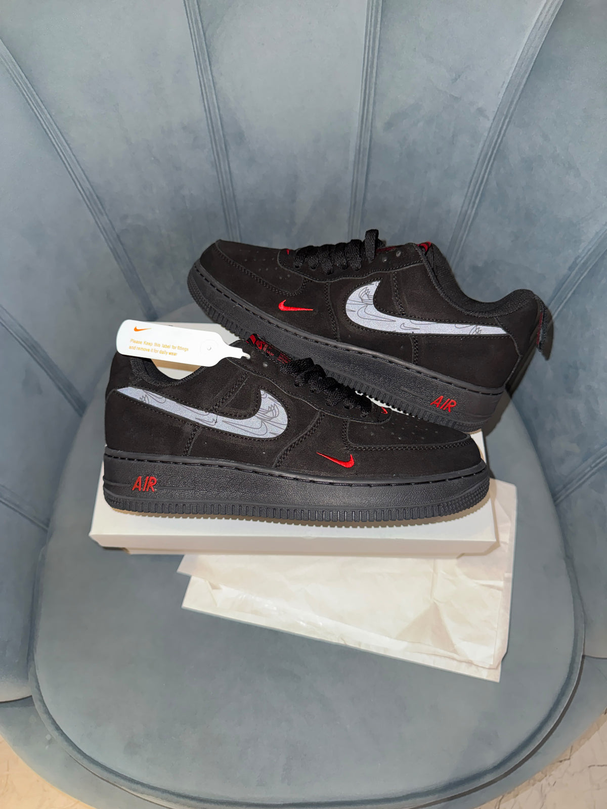 NIKE AIRFORCE  COOL GREY REFLECTIVE