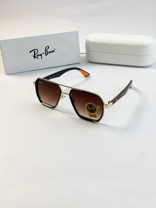 RAYBAN GOLD BROWN SUNGLASS