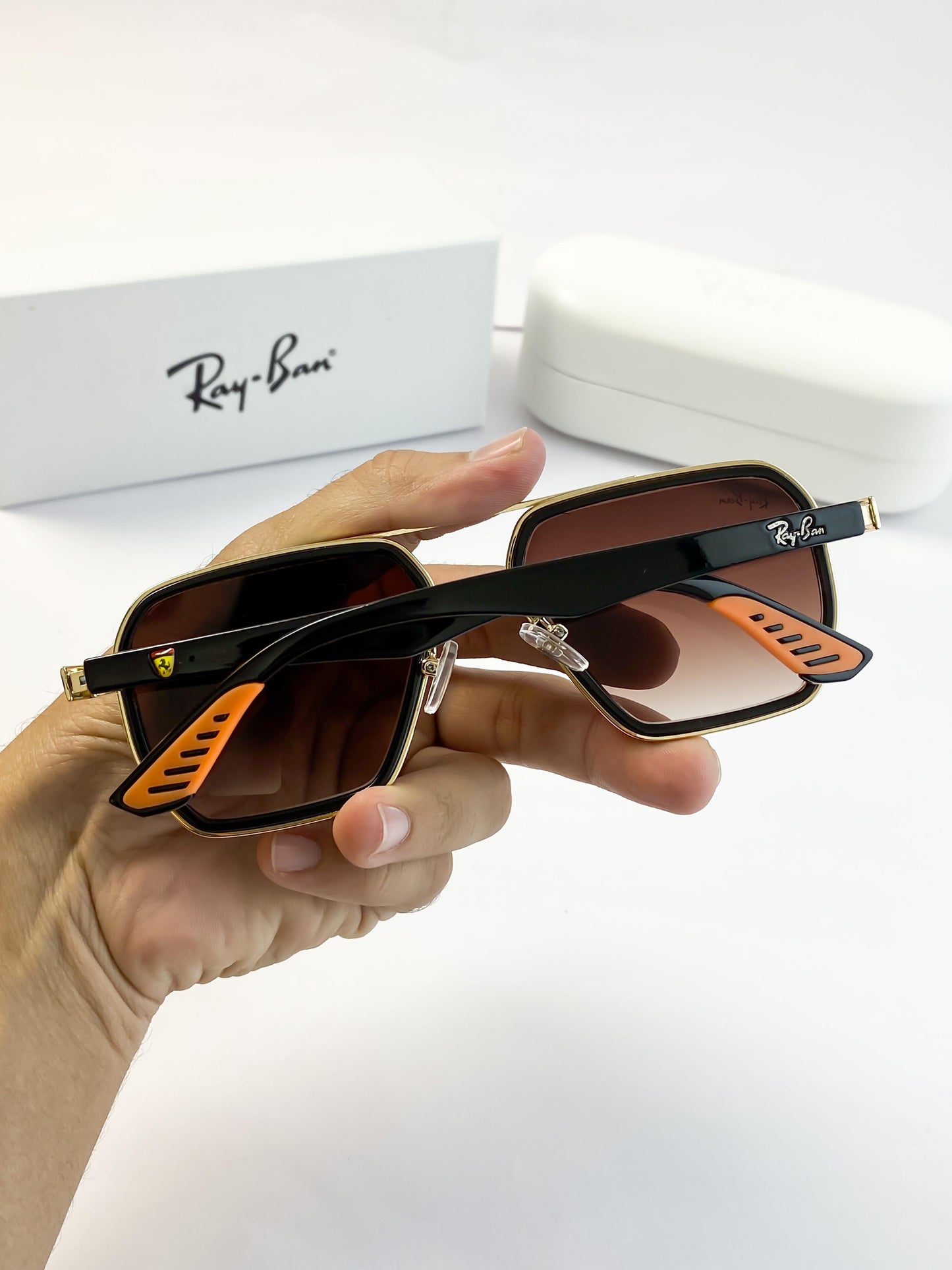 RAYBAN GOLD BROWN SUNGLASS