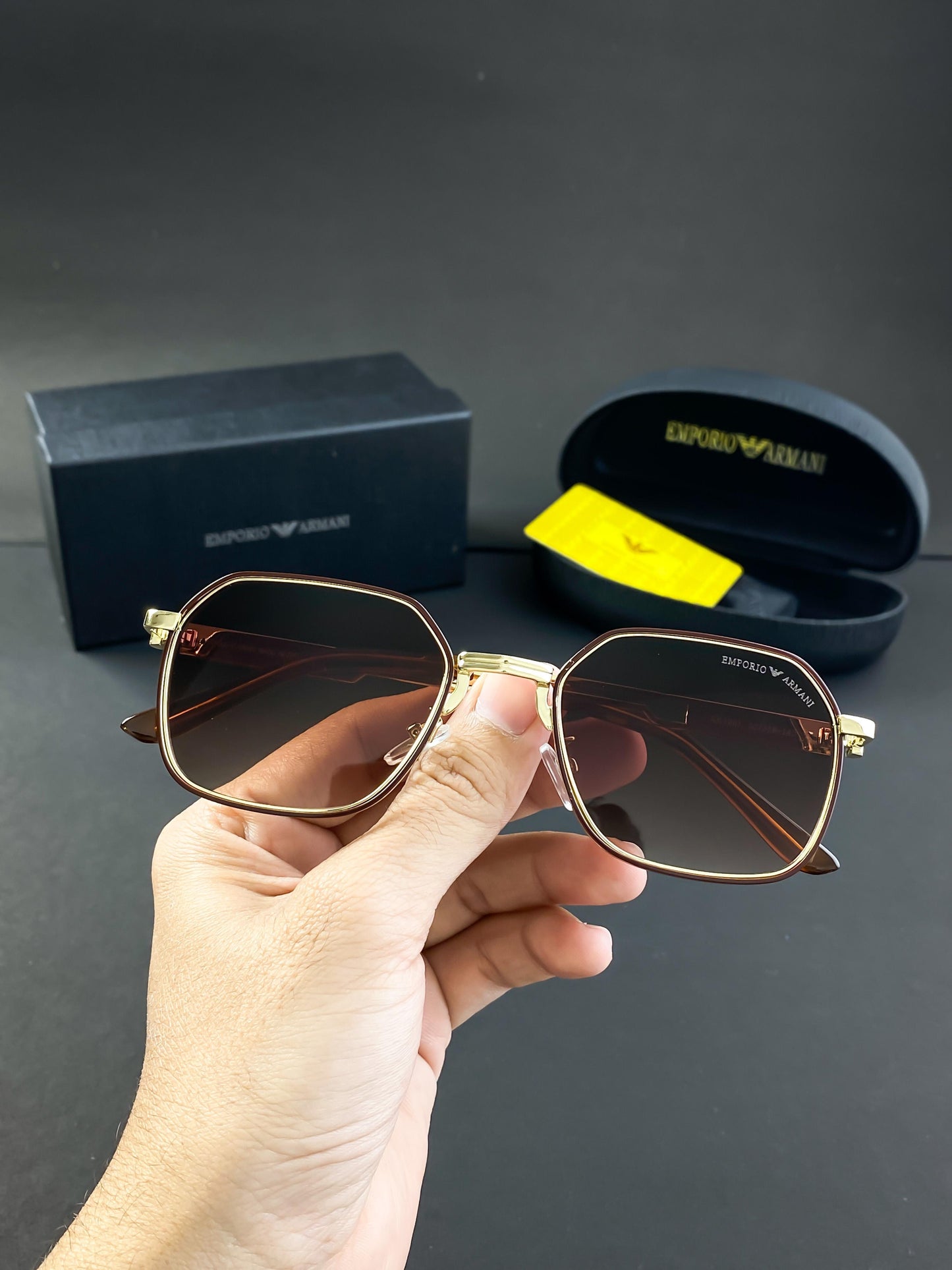 ARMANI GOLD BROWN SUNGLASS