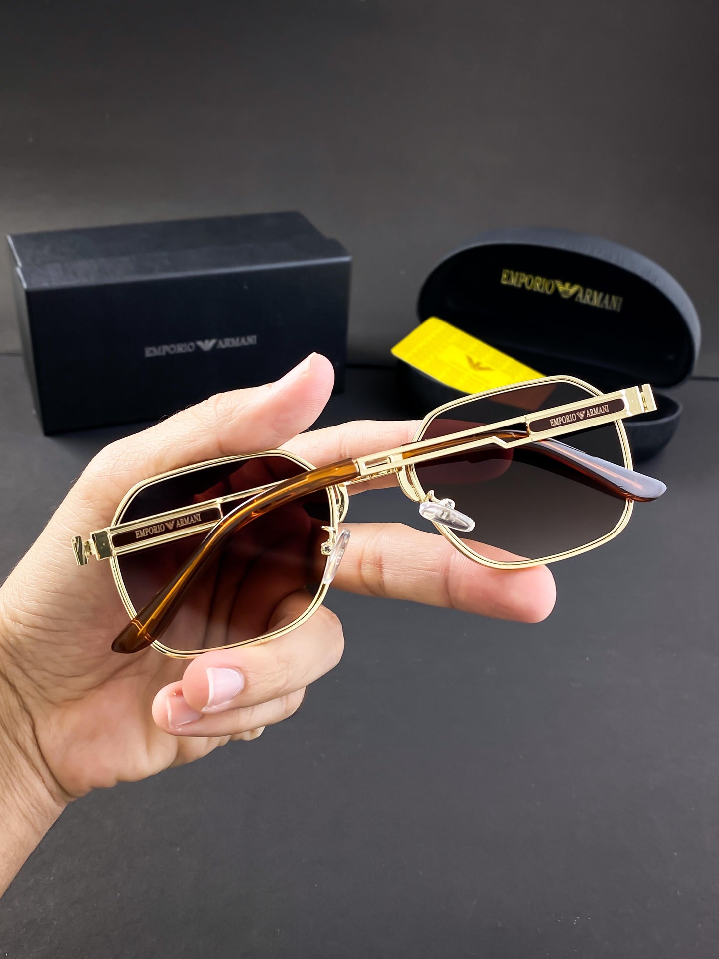 ARMANI GOLD BROWN SUNGLASS