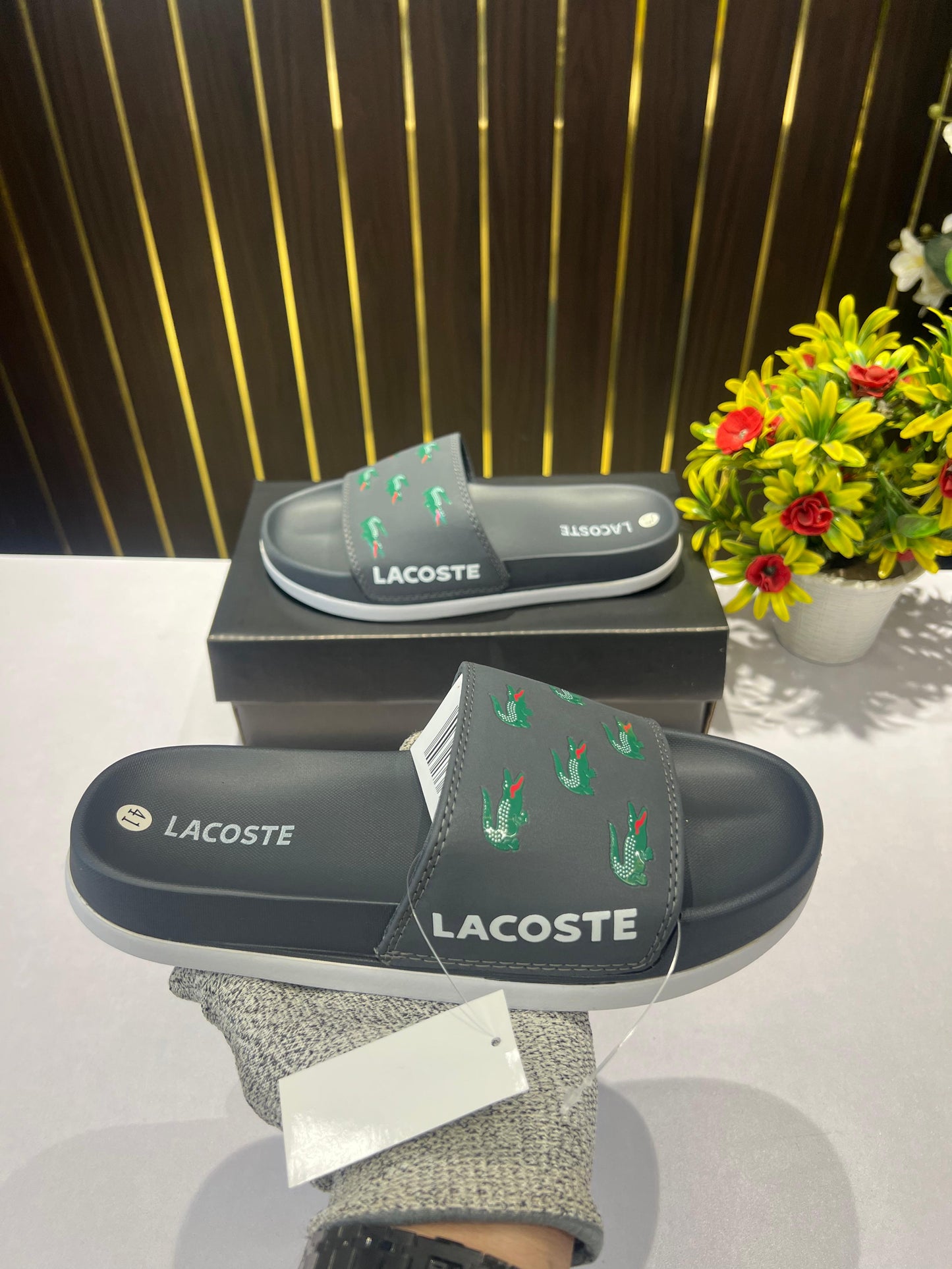LACOSTE PREMIUM SLIDES