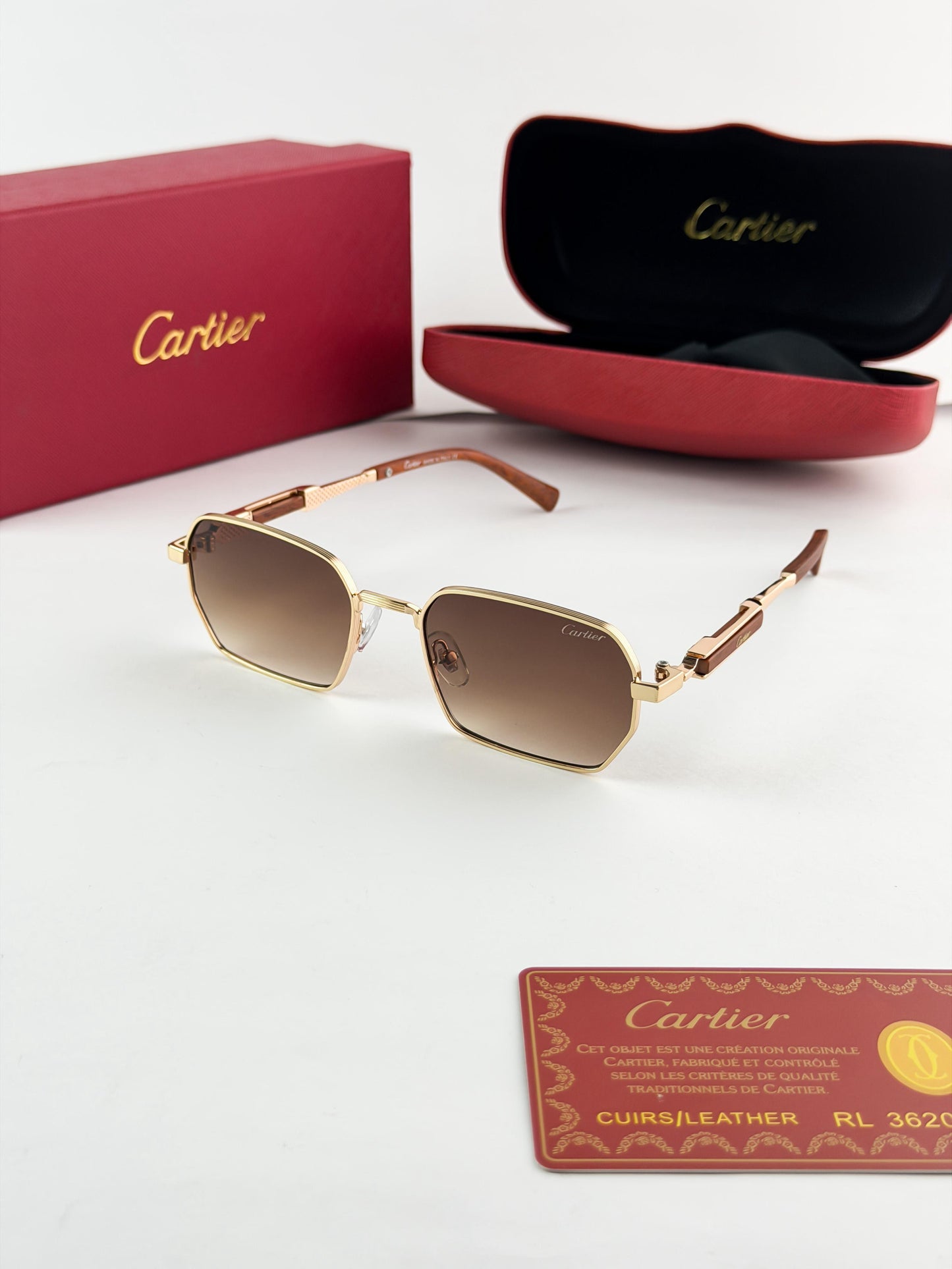 CARTIER GOLD BROWN SUNGLASS