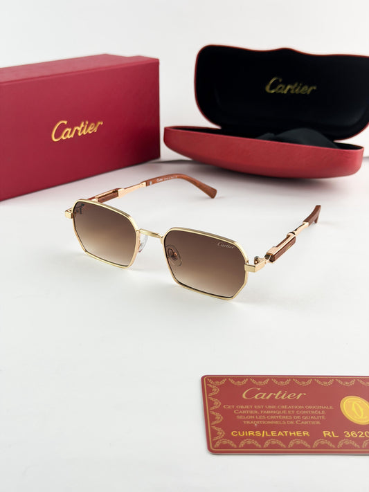 CARTIER GOLD BROWN SUNGLASS