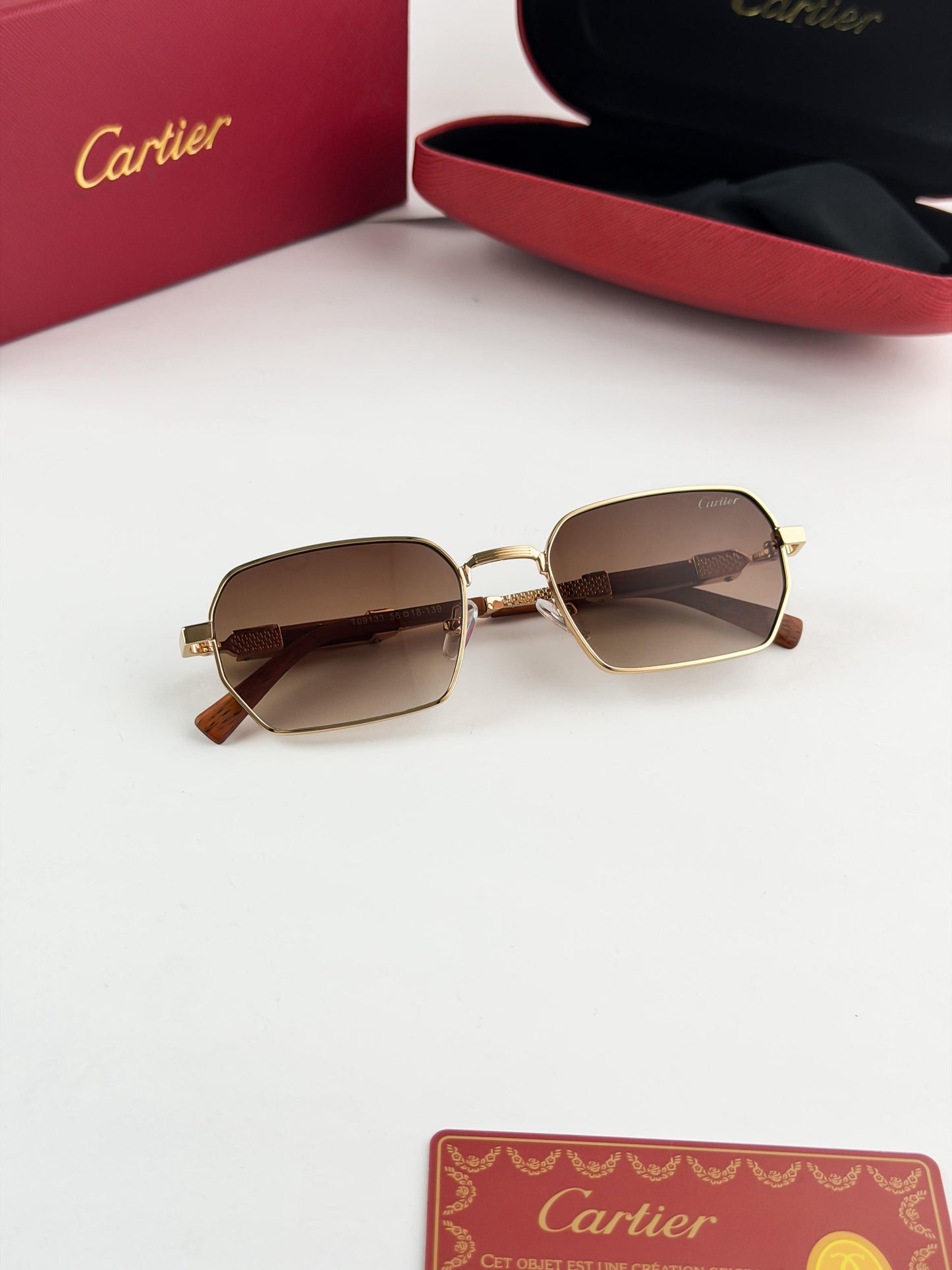 CARTIER GOLD BROWN SUNGLASS