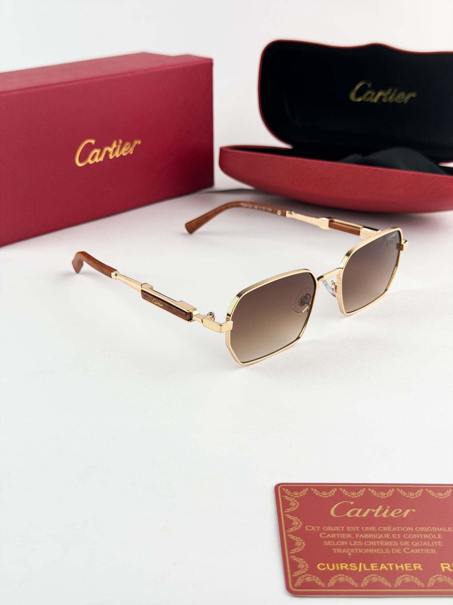 CARTIER GOLD BROWN SUNGLASS