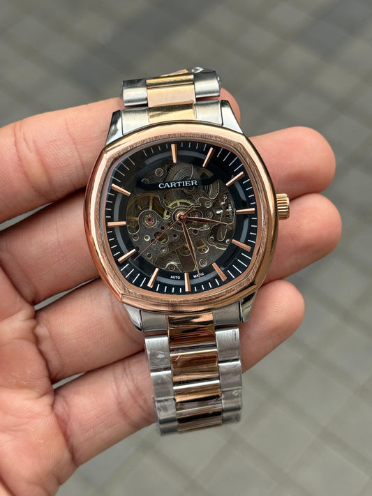 CARTIER SQUARE SKELETON AUTOMATIC WATCH