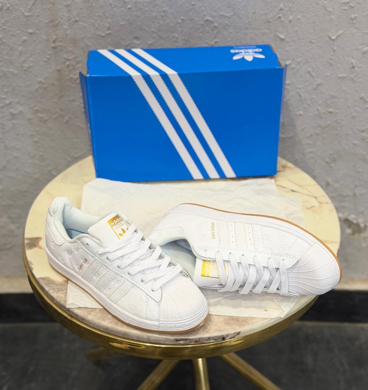 ADIDAS ORIGINAL SUPERSTAR EMBOSSED WHITE GUM