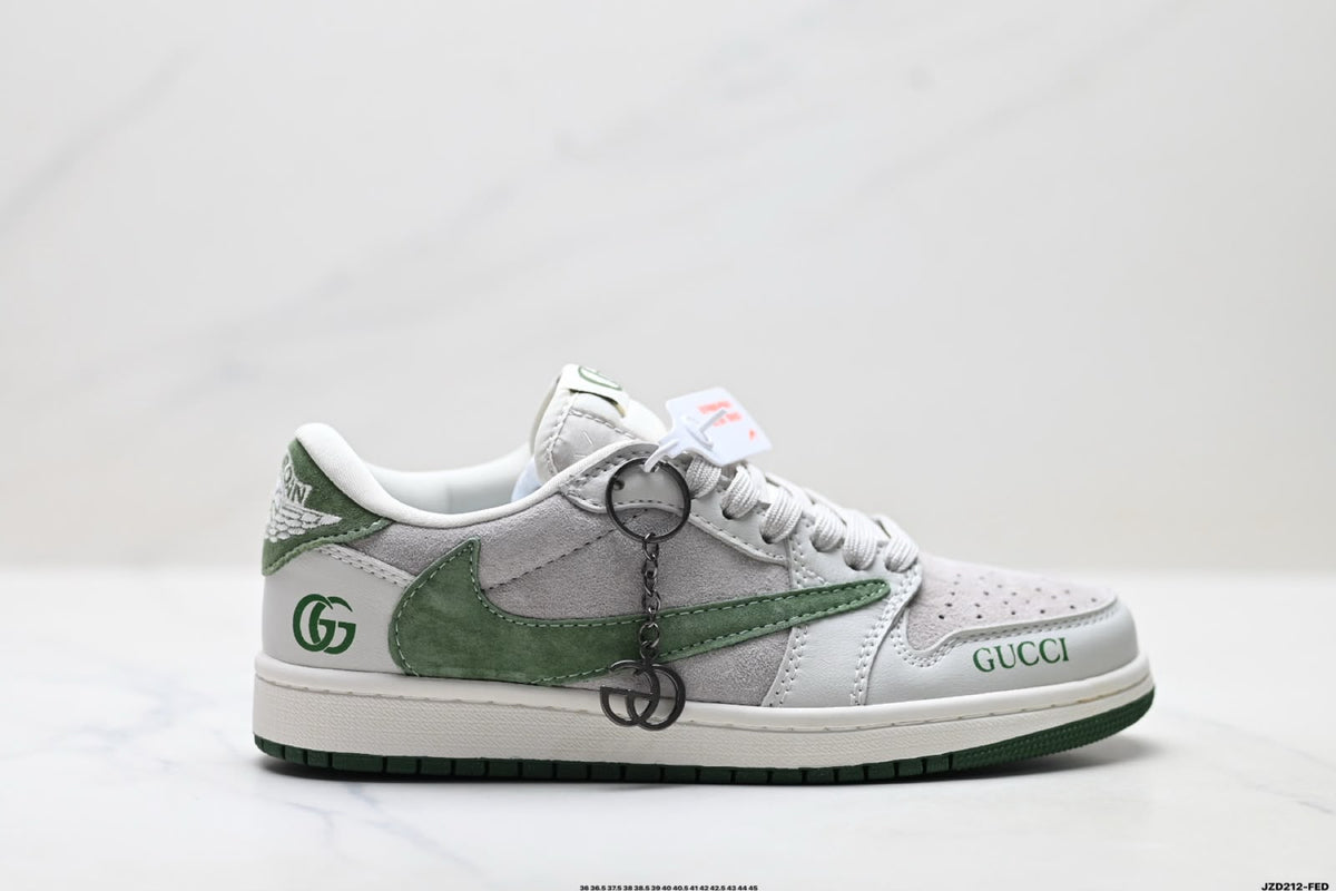 NIKE AIR JORDAN 1 X TRAVIS SCOTT GUCCI GREEN BEIGE