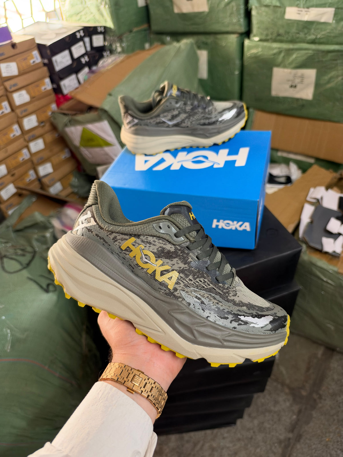 HOKA STINSON 7 IN THE OLIVE HAZEFOREST COVER