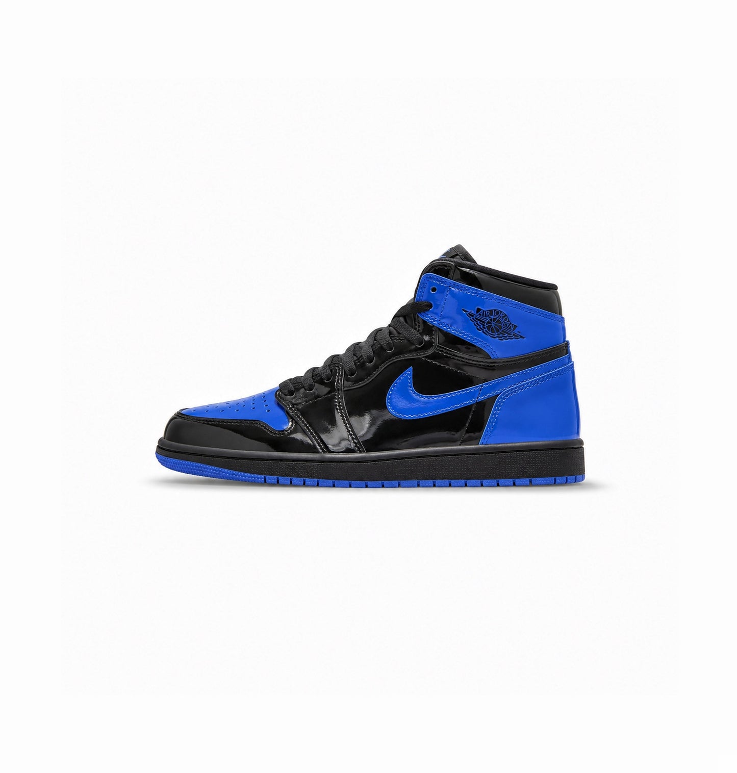 AIR JORDANS RETRO 1 PATENT BLUE BLACK