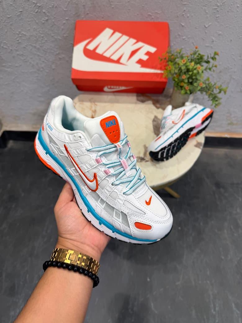 NIKE P 6000 TRAINER WHITE RED BLUE