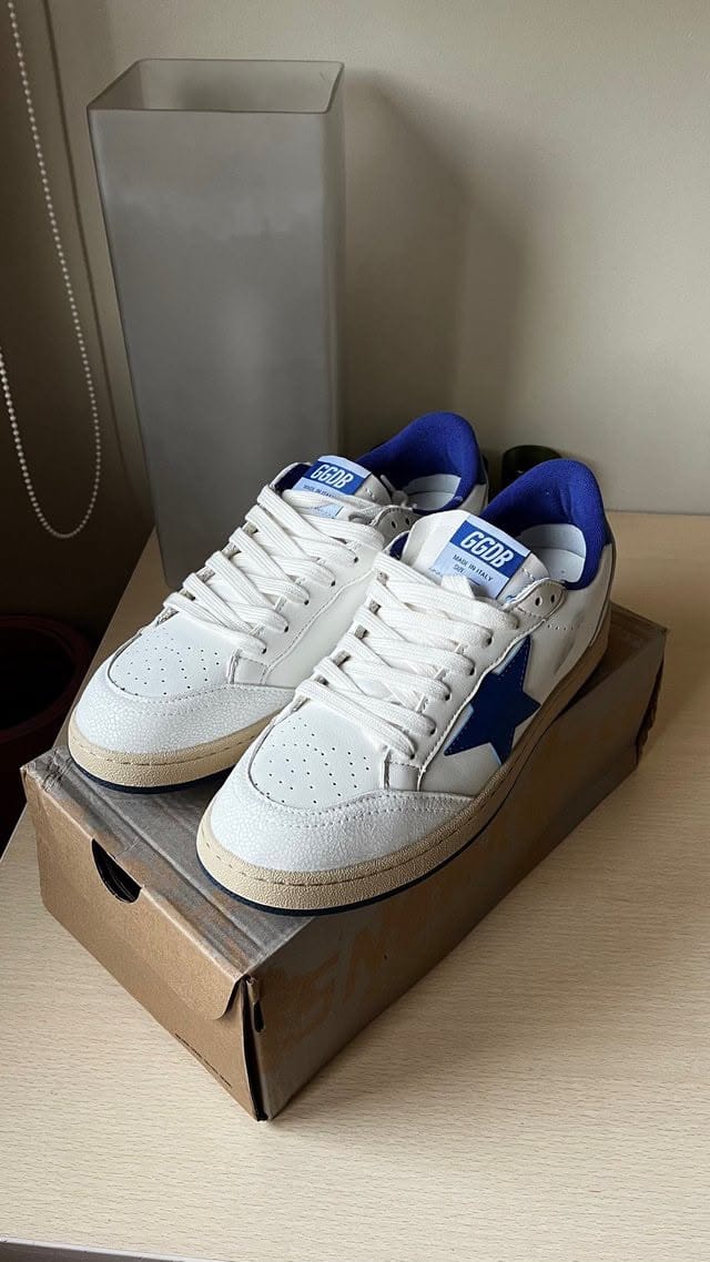 ADIDAS GOLDEN GOOSE BALL STAR WHITE BLUE SNEAKERS