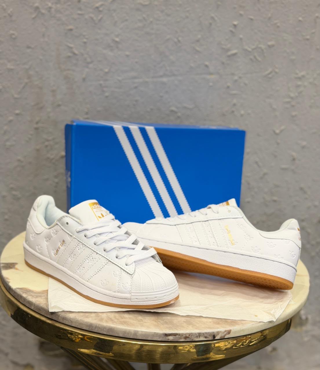 ADIDAS ORIGINAL SUPERSTAR EMBOSSED WHITE GUM