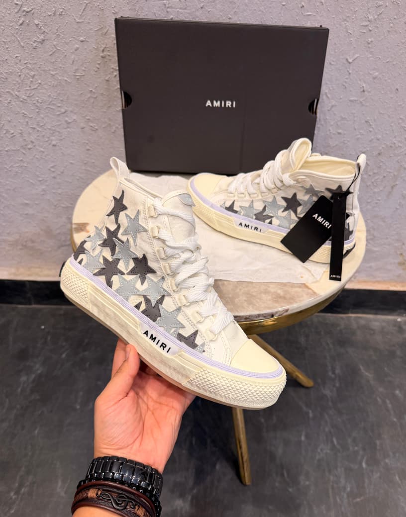 AMRI USA MUJER STAR HIGH WHITE SNEAKERS