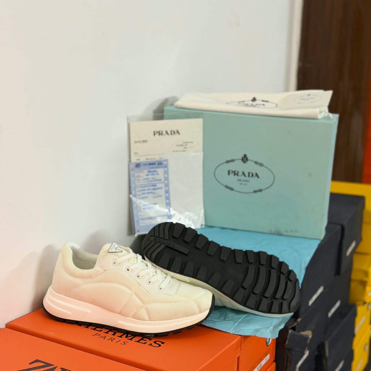 PRADA MILANO WHITE SNEAKERS