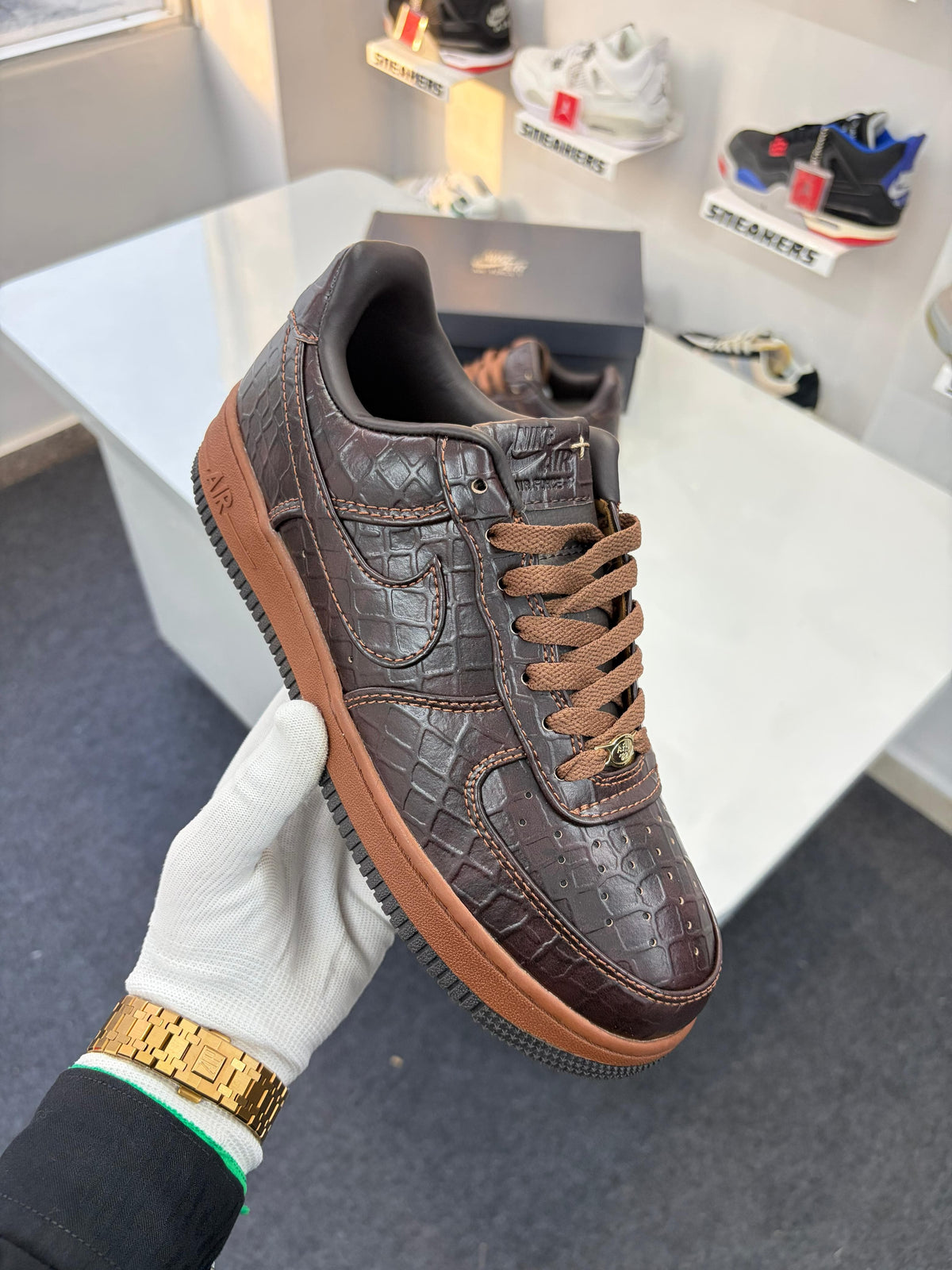AIRFORCE  1 LOW FAUNA BROWN CROCODILE