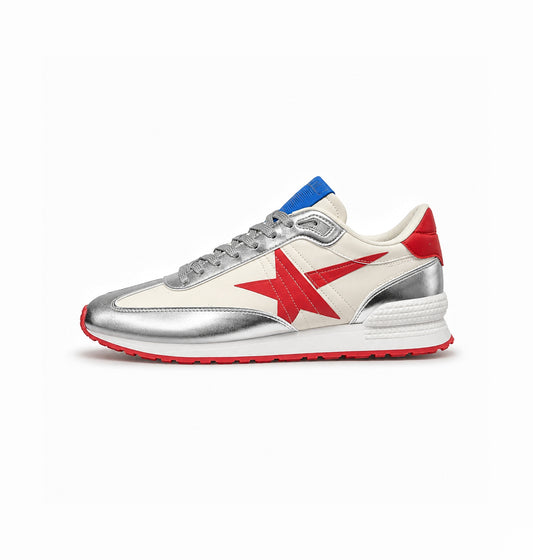 ADIDAS GOLDEN GOOSE MARATHON SNEAKERS SILVER RED
