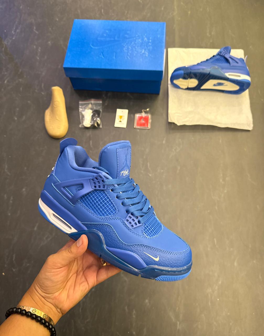 AIR JORDANS RETRO 4 NIGEL SYLVESTER BLUE