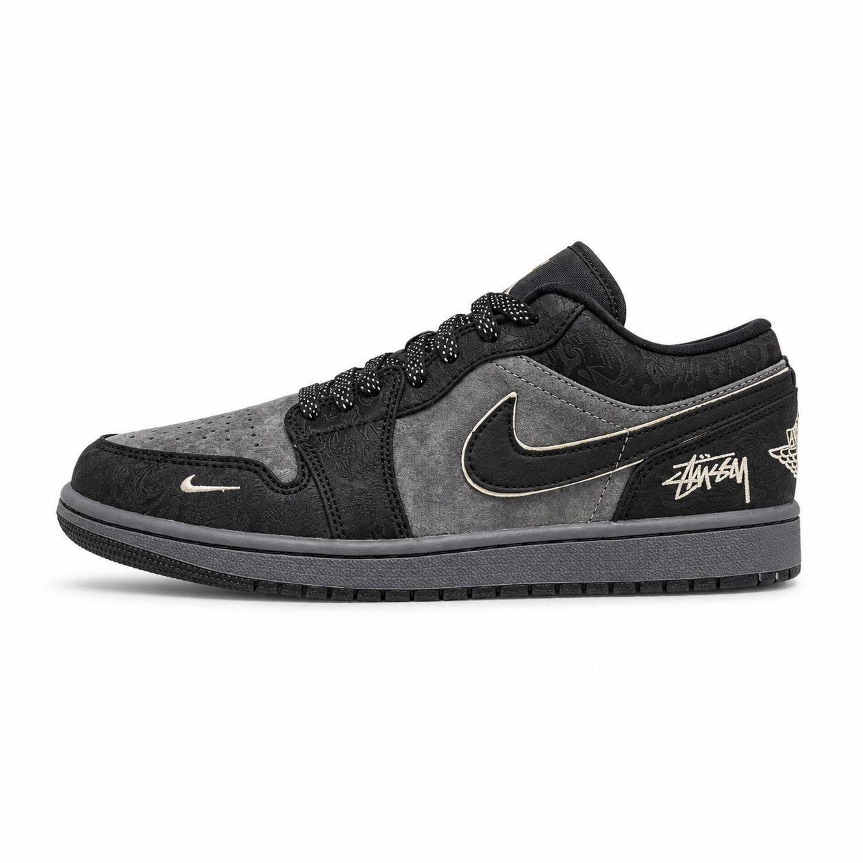 AIR JORDANS RETRO 1 LOWX STUSSY PHANTOM