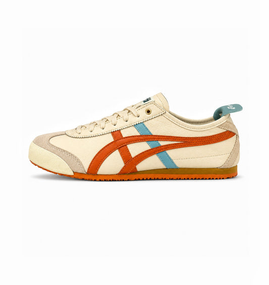 ONITSUKA  TIGER LEATHER MEXICO 66 CREAM PIQUANT ORANGE