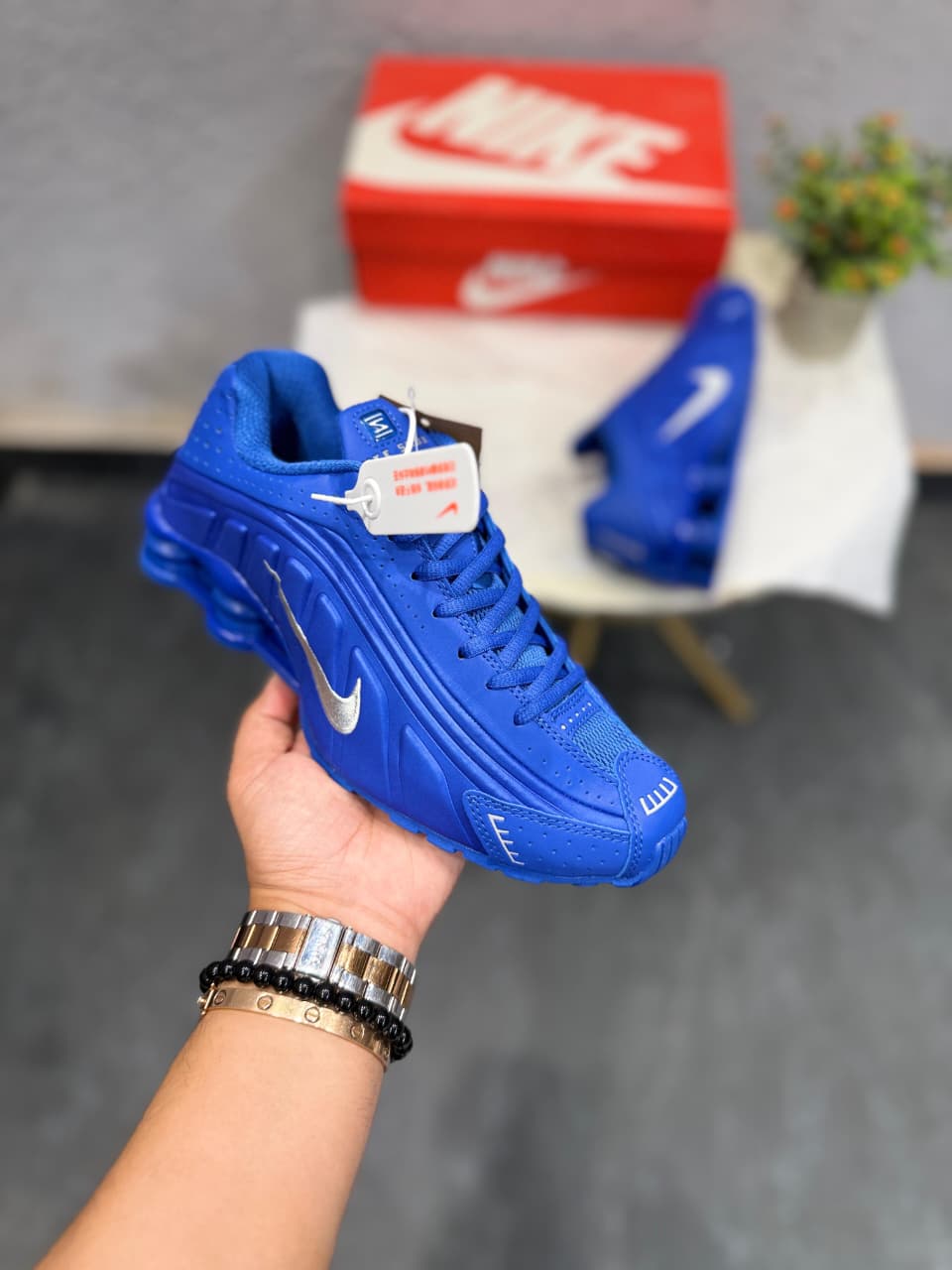 NIKE SHOX SILVER ROYAL BLUE