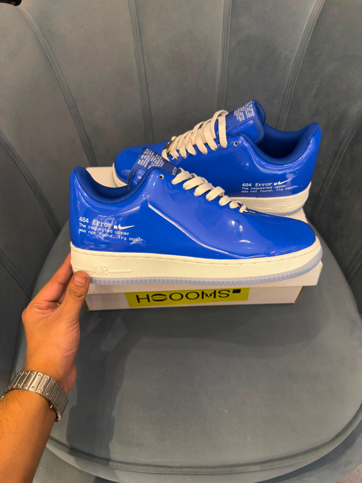 NIKE AIRFORCE ONE SWOOSH ERROR  BLUE