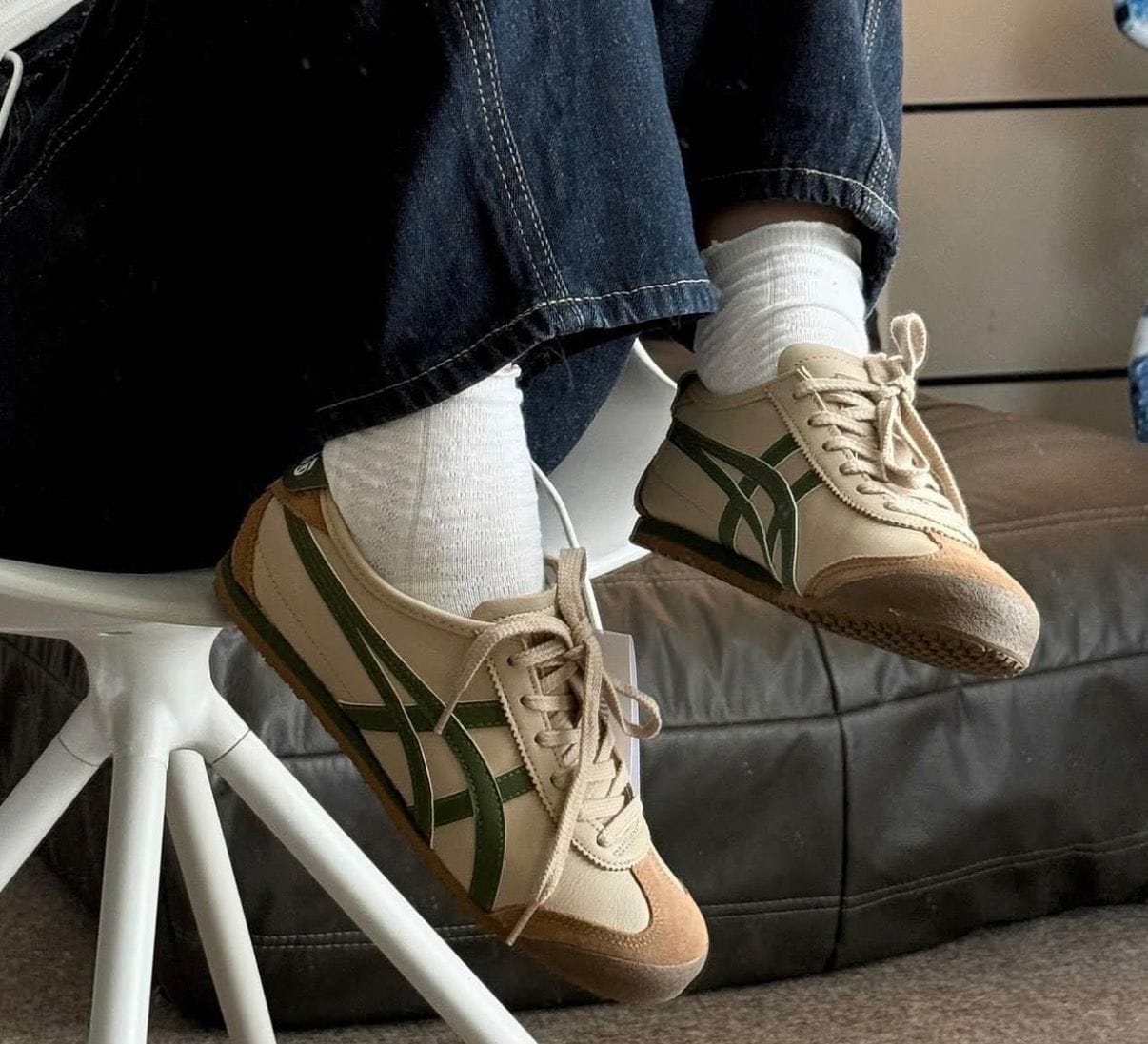 ONITSUKA  TIGER BEIGE GREEN