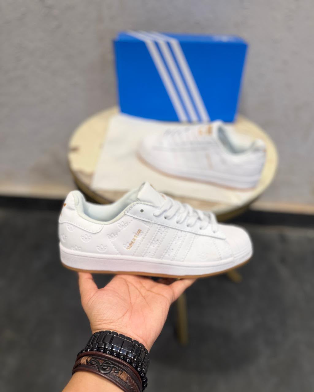 ADIDAS ORIGINAL SUPERSTAR EMBOSSED WHITE GUM