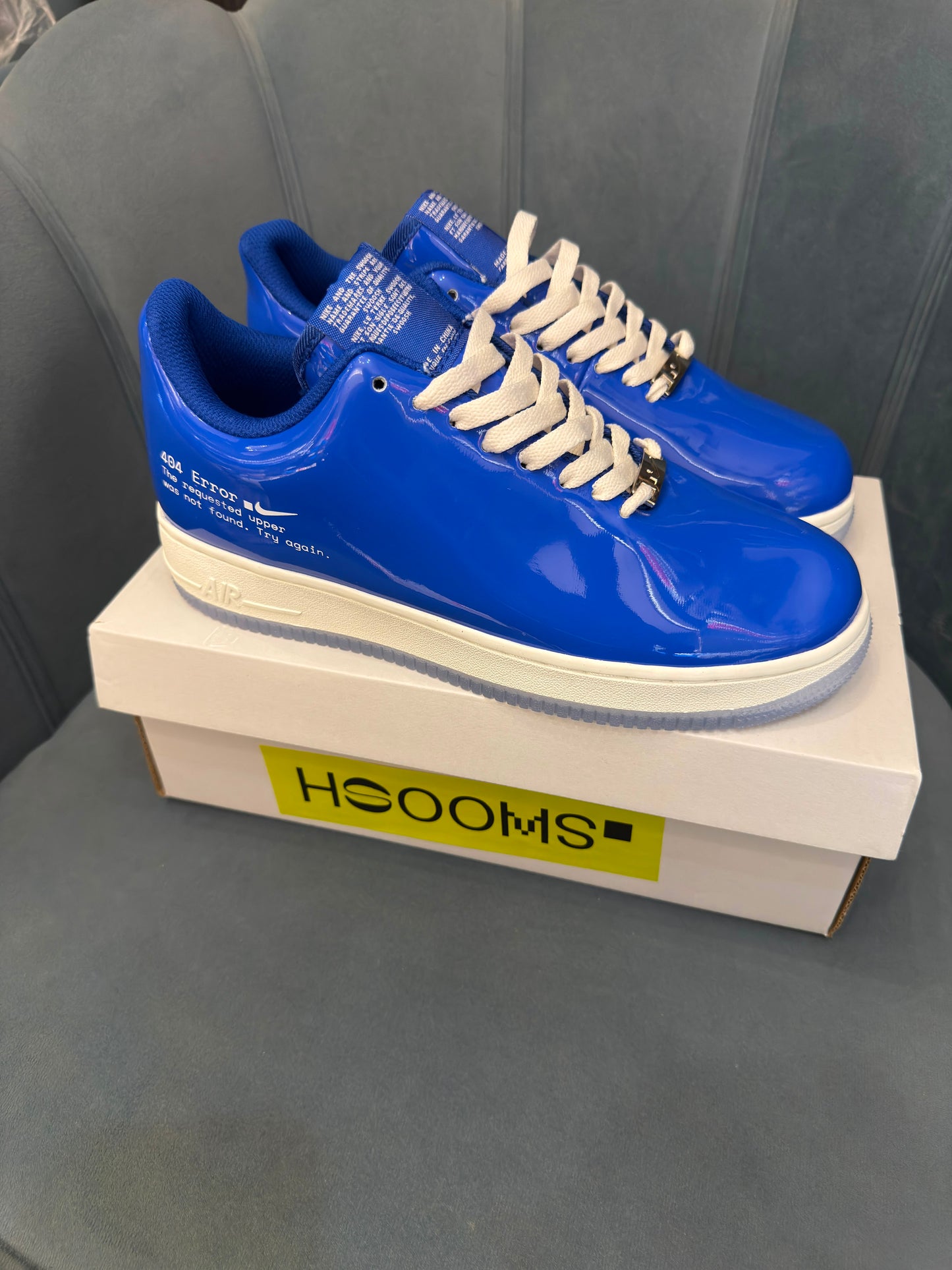 NIKE AIRFORCE ONE SWOOSH ERROR  BLUE