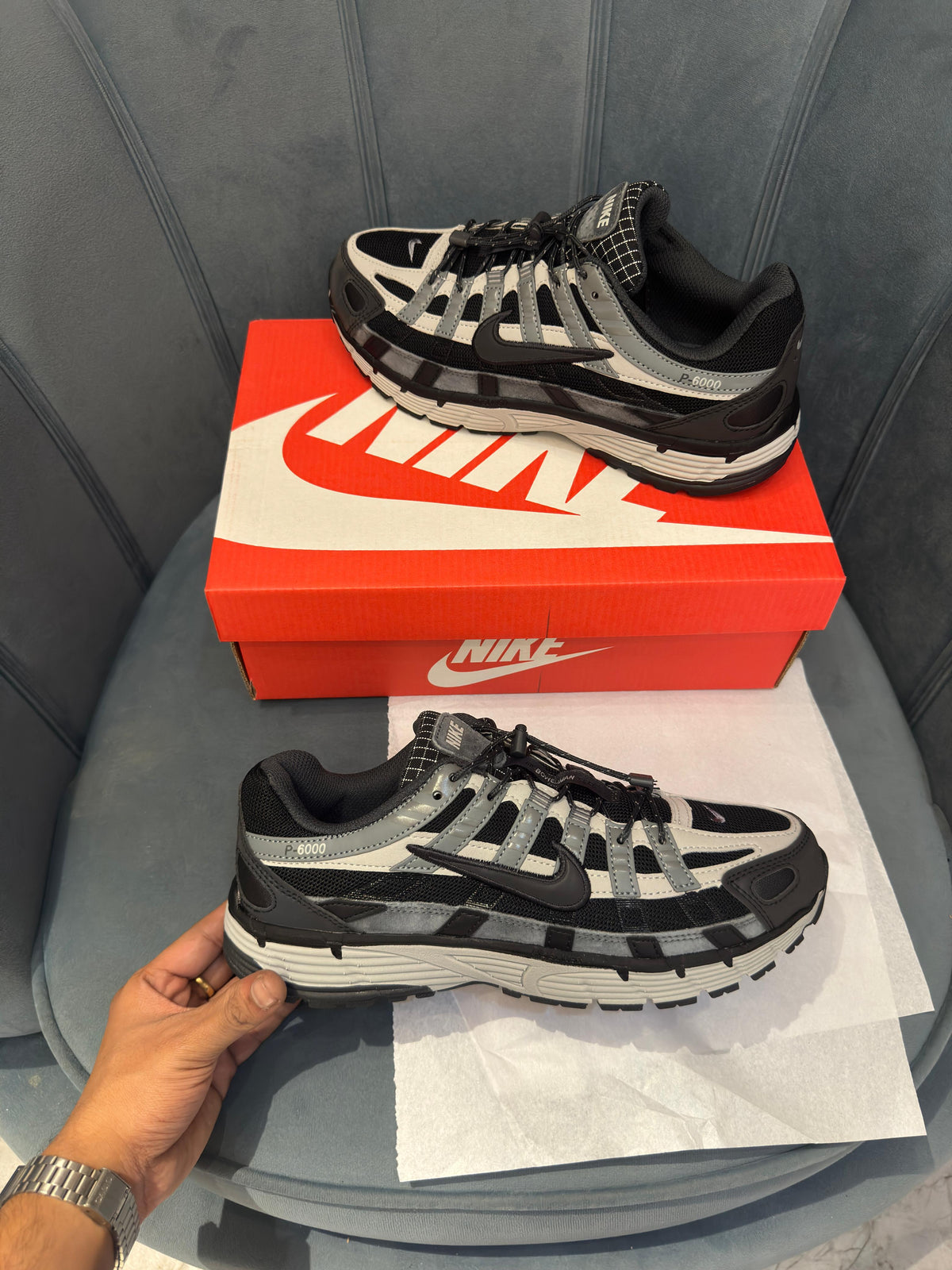 NIKE P 6000 TRAINER BLACK/GREY