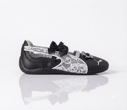 PUMA SPEEDCAT BALLET LACE SILVER AND BLACK