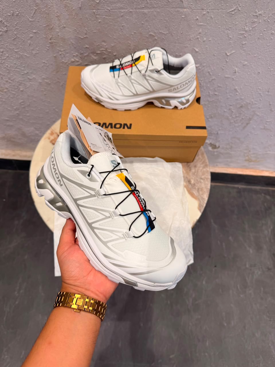 SALMON XT-6 LAB WHITE SILVER