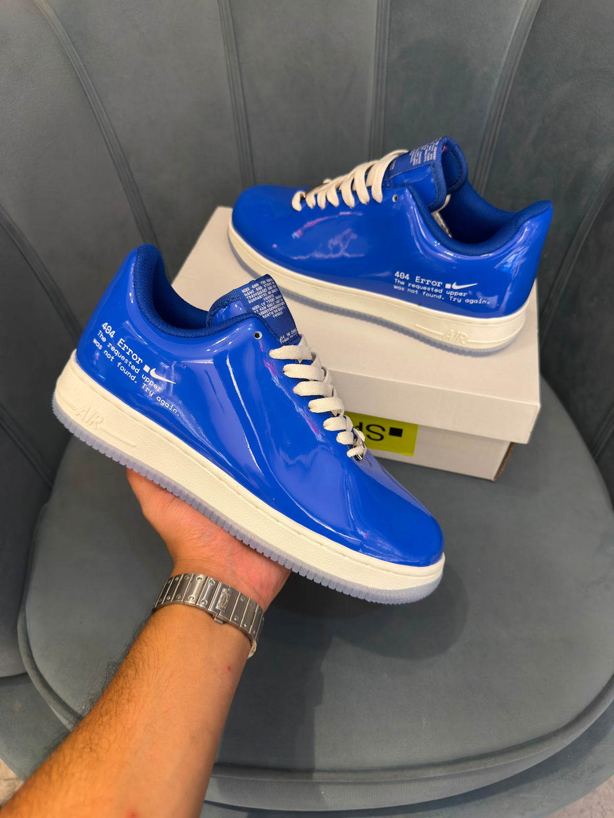 NIKE AIRFORCE ONE SWOOSH ERROR  BLUE
