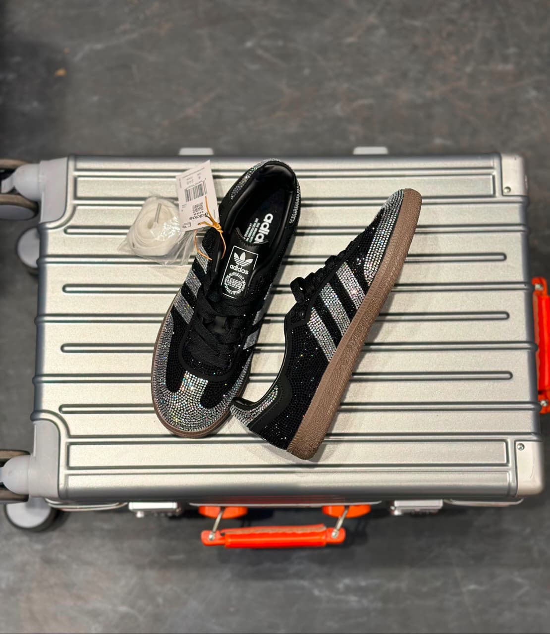 ADIDAS ORIGINAL SAMBA BLACK SILVER RHINESTONES