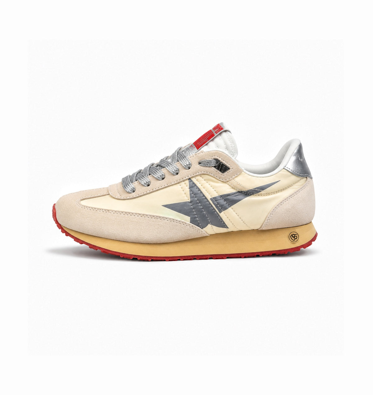 GOLDEN GOOSE MARATHON SNEAKERS BEIGE SILVER